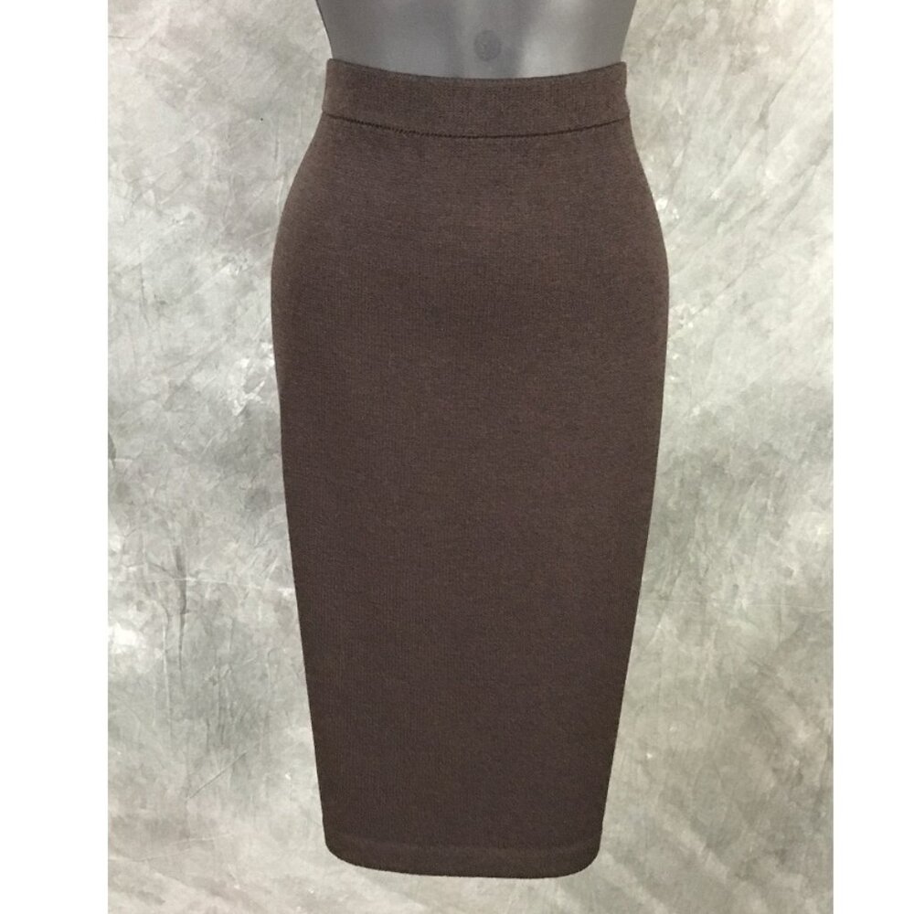 BEAUTIFUL St John collection knit blue brown multi jacket skirt suit size 8 - Picture 9 of 10